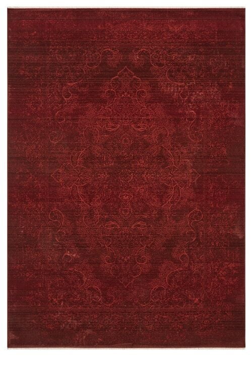 Seyran Halı Asır 261 Bordo Polyester Modern Şık Yumuşak Dokulu Saçaklı Halı