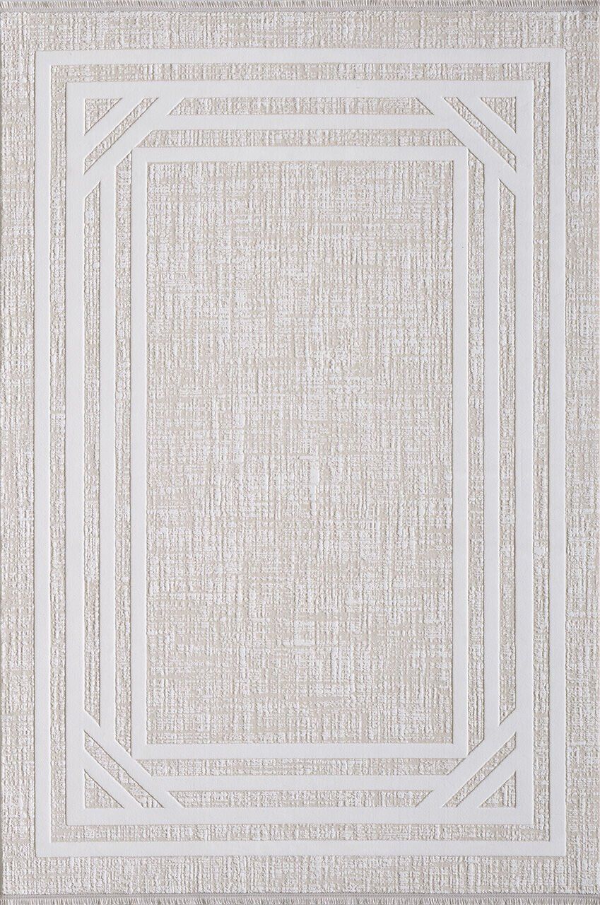 Artemis Halı Murano 9163E Krem Bej Akrilik Çerçeveli Yumuşak Dokulu Oturma Odası Halısı