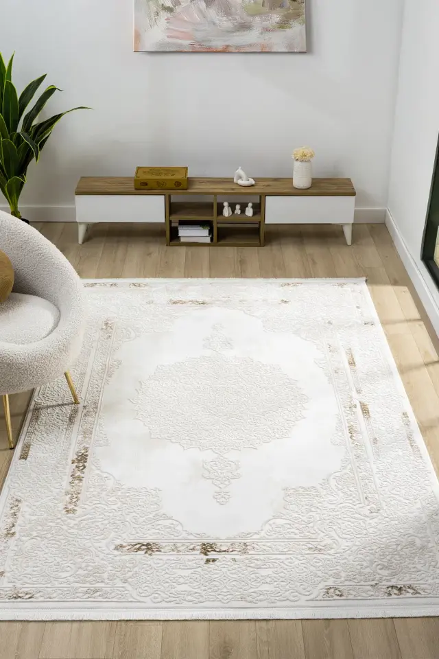 Seyran Halı Vista 5122 Kahve Akrilik Çerçeveli Yumuşak Dokulu Şık Halı