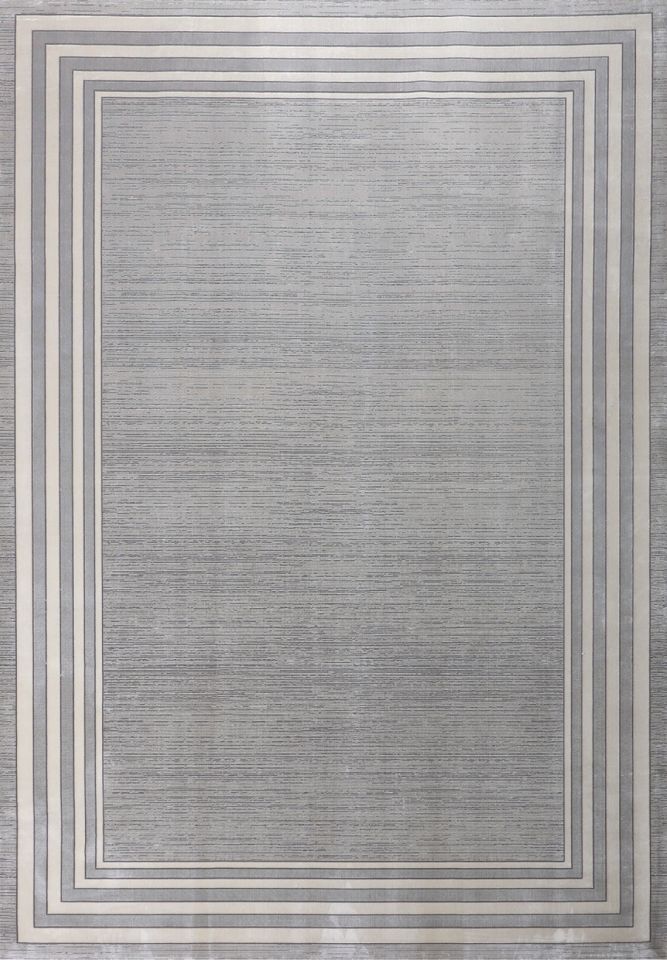 Nexus Halı Baft 52319A Gri Modal İplik Çerçeveli Yumuşak Dokulu Saçaklı Modern Halı