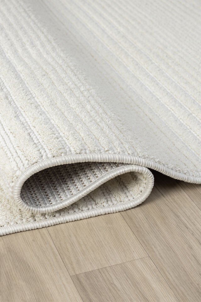 Seyran Halı Zara 950 Krem Polyester Yumuşak Dokulu Yüksek Kaliteli Modern Halı