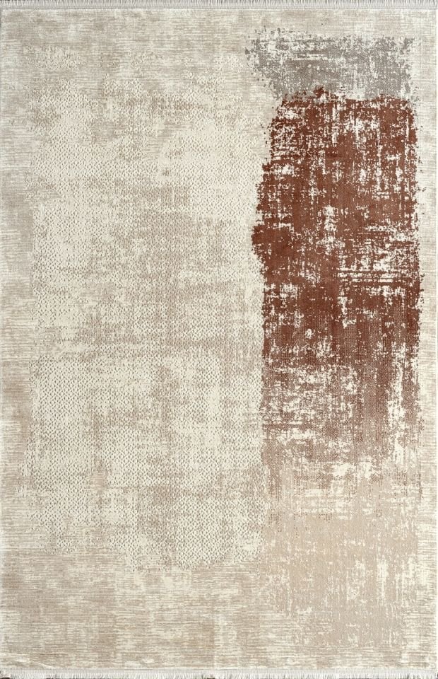 Pierre Cardin Halı Voyage KJ03A Kahve Bej Viskon Akrilik Yumuşak Dokulu Modern Halı