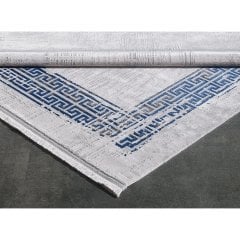 Gümüşsuyu Halı Black & Brown 11298  Mavi Doğal İplik Çerçeveli Dokuma Taban Halı