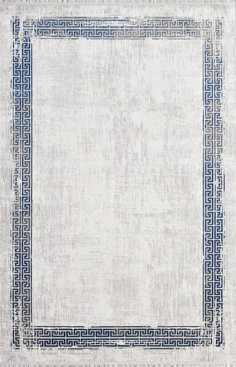 Gümüşsuyu Halı Black & Brown 11298  Mavi Doğal İplik Çerçeveli Dokuma Taban Halı