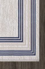 Artemis Halı Murano 9164C Bej Lacivert Akrilik Çerçeveli Yumuşak Dokulu Oturma Odası Halısı