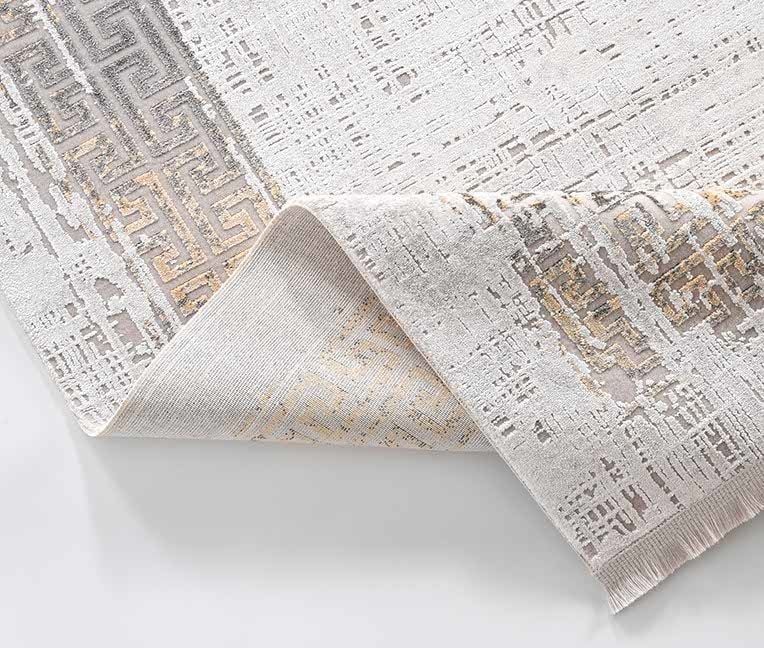 Gümüşsuyu Halı Black & Brown 11298 Sarı Doğal İplik Çerçeveli Dokuma Taban Halı