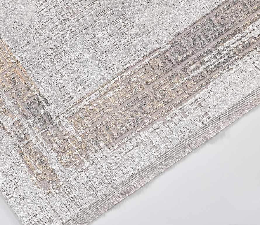 Gümüşsuyu Halı Black & Brown 11298 Sarı Doğal İplik Çerçeveli Dokuma Taban Halı