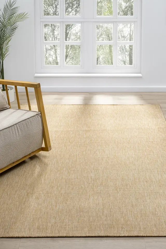 Seyran Halı Bombay 663 Bej Kolay Temizlenen Hav Toz Vermez Hasır Dokulu Balık Sırtı Sisal Halı