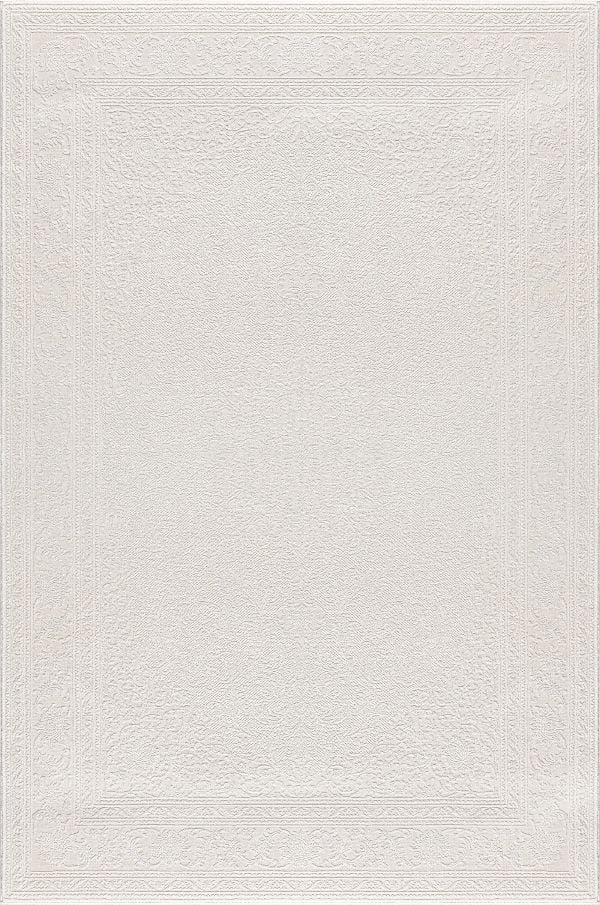 Sanat Halı Hera 3642 Beyaz Polyester Yüksek Kaliteli Modern Halı