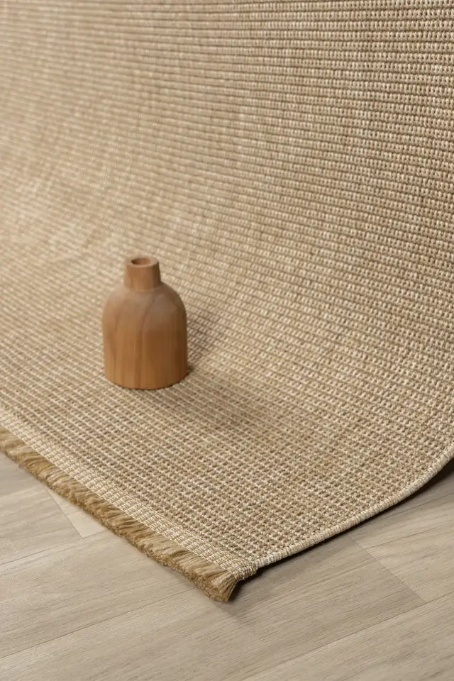 Seyran Halı Bombay 664 Bej Kolay Temizlenen Hav Toz Vermez Hasır Dokulu Balık Sırtı Sisal Halı