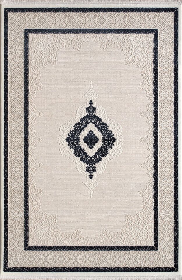 Artemis Halı Anetta 3319A Krem Mavi Akrilik Yüksek Kaliteli Klasik Oturma Odası ve Salon Halısı