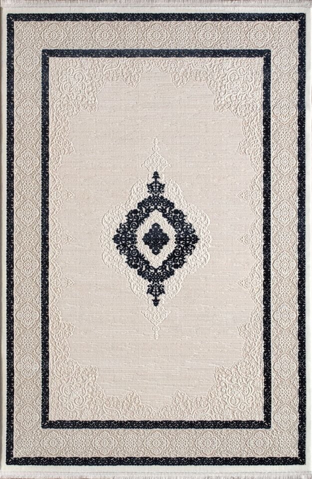 Artemis Halı Anetta 3319A Krem Mavi Akrilik Yüksek Kaliteli Klasik Oturma Odası ve Salon Halısı