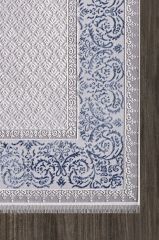 Artemis Halı Dior 9145A Gri Lacivert Akrilik Çerçeveli Klasik Oturma Odası ve Salon Halısı