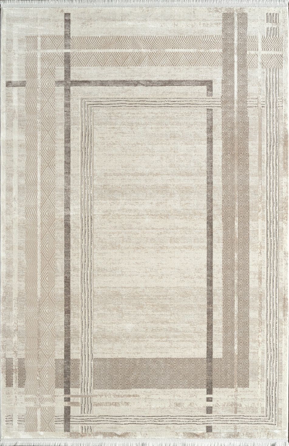 Pierre Cardin Halı Voyage KJ06A Bej Krem Yumuşak Dokulu Viskon ve Akrilik ile Üretilen Üst Kalite Halı