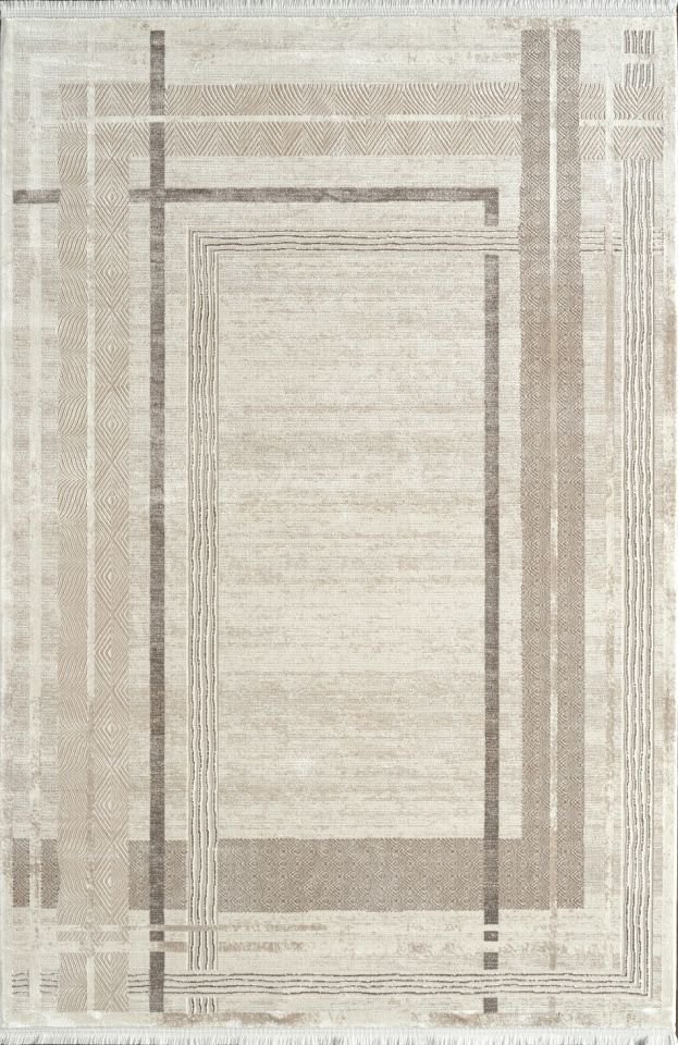 Pierre Cardin Halı Voyage KJ06A Bej Krem Yumuşak Dokulu Viskon ve Akrilik ile Üretilen Üst Kalite Halı