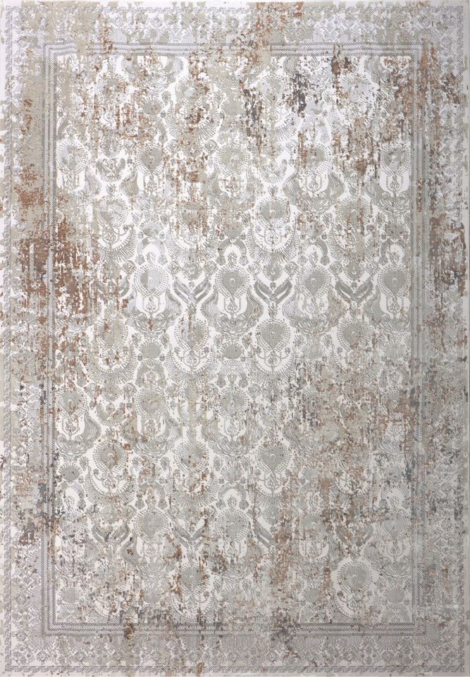 Nexus Halı Baft 52297A Krem Modal İplik Çerçeveli Yumuşak Dokulu Saçaklı Modern Halı