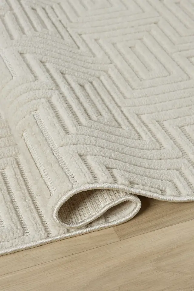 Seyran Halı Ruby 1550 Bej Kolay Temizlenen Hav Toz Vermez Etnik Halı