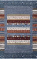 Artemis Halı Bella 6475B Gri Mavi Viskon Etnik Yumuşak Dokulu Oturma Odası ve Salon Halısı