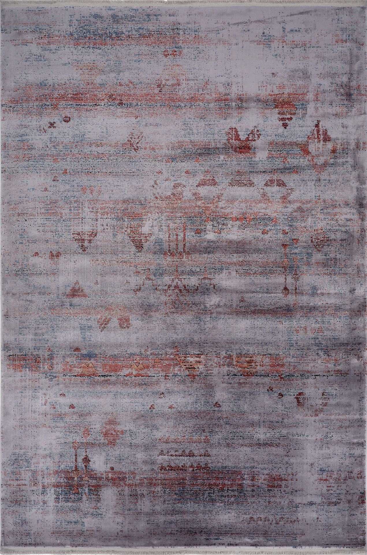 Artemis Halı Bella 6495A Terra Gri Viskon Etnik Yumuşak Dokulu Oturma Odası ve Salon Halısı