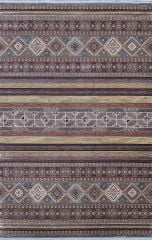 Artemis Halı Bella 6476E Gri Mavi Kırmızı Viskon Akrilik Etnik Yumuşak Dokulu Halı