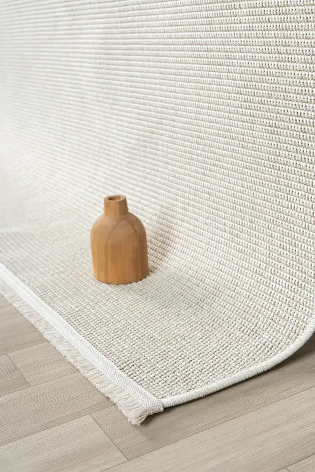 Seyran Halı Bombay 664 Krem Kolay Temizlenen Hav Toz Vermez Hasır Dokulu Balık Sırtı Sisal Halı