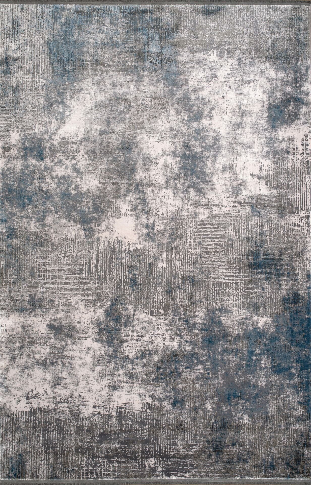 Artemis Halı Carla 0810K Gri Mavi Viskon Yumuşak Dokulu Oturma Odası ve Salon Halısı