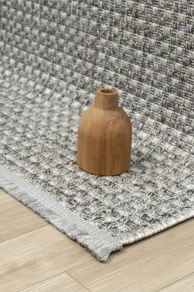 Seyran Halı Bombay 667 Gri Kolay Temizlenen Hav Toz Vermez Hasır Dokulu Balık Sırtı Sisal Halı