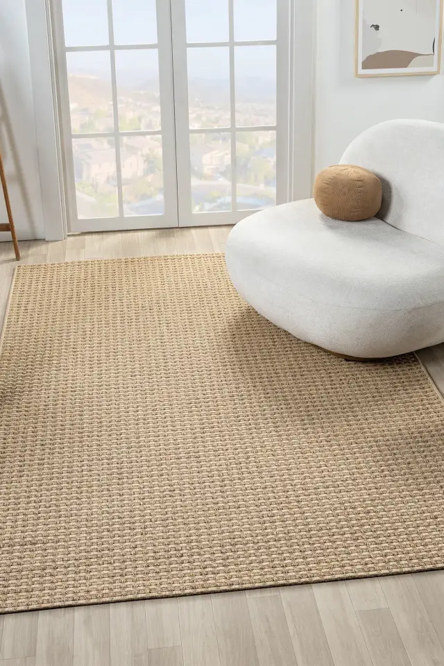 Seyran Halı Bombay 667 Kahve Kolay Temizlenen Hav Toz Vermez Hasır Dokulu Balık Sırtı Sisal Halı