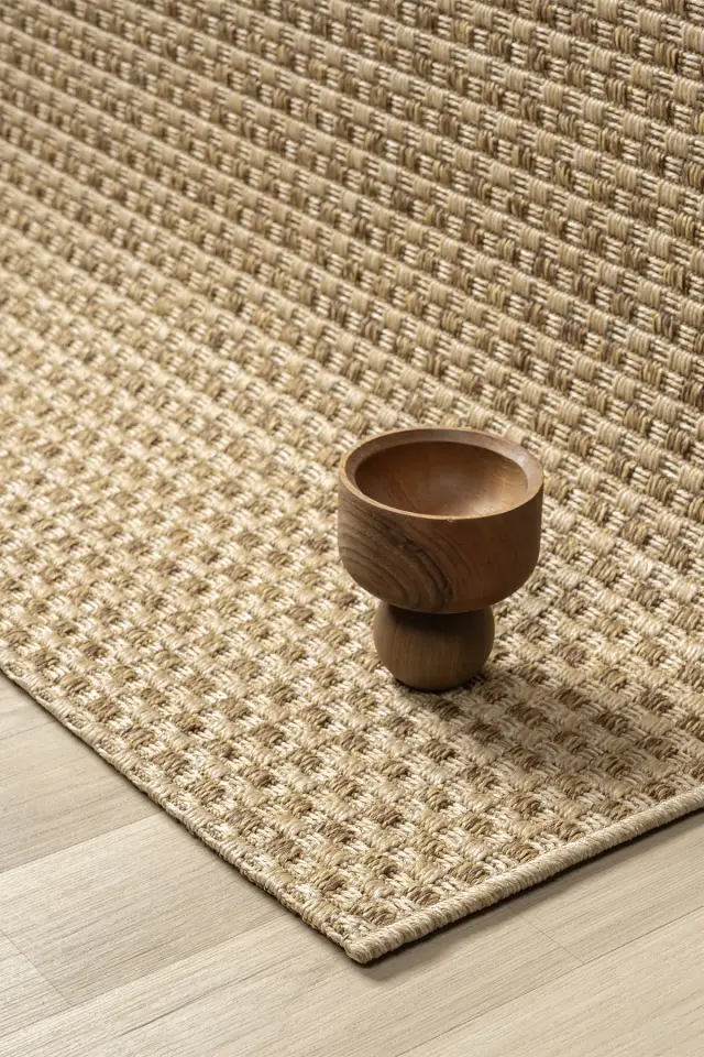 Seyran Halı Bombay 667 Kahve Kolay Temizlenen Hav Toz Vermez Hasır Dokulu Balık Sırtı Sisal Halı