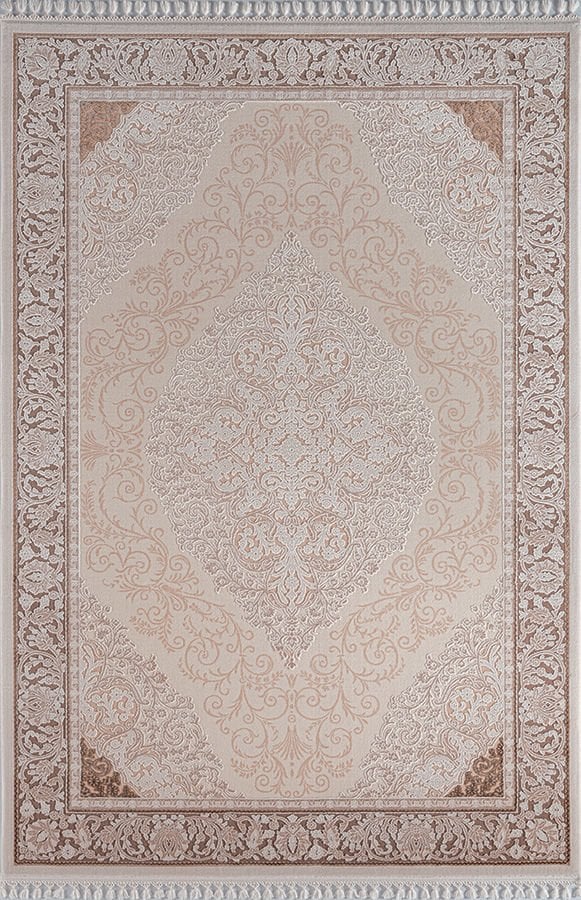 Sanat Halı Delüks 6979 Bej Krem Akrilik Polyester Yüksek Kalite Modern Halı