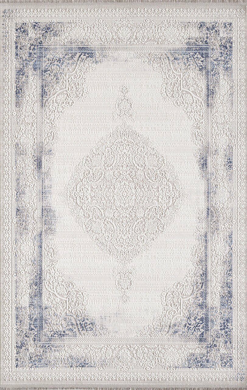 Artemis Halı Dior 2517A Mavi Krem Akrilik Çerçeveli Klasik Oturma Odası ve Salon Halısı