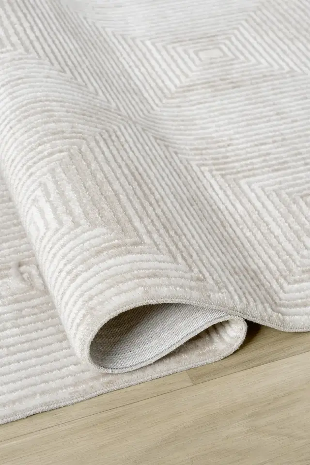 Seyran Halı Roma 414 Kemik Gri Akrilik Yüksek Kaliteli Modern Şık Halı