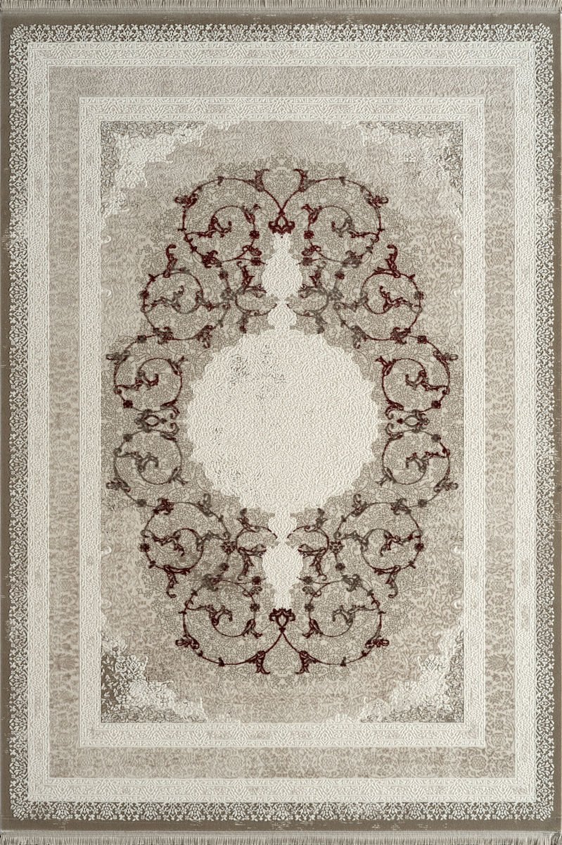 Royal Halı Kim Royal KC09A Bej Kahve Krem Akrilik Yumuşak Dokulu Modern Klasik Halı