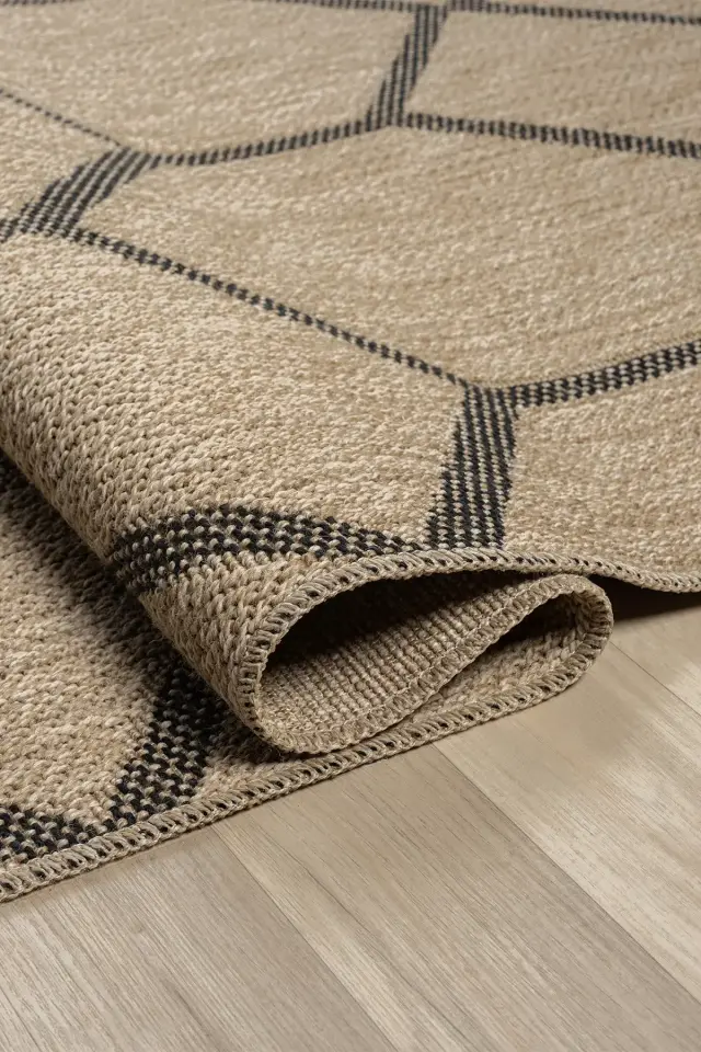 Seyran Halı İndia 669 Siyah Jüt Dokuma Taban Saçaklı Halı