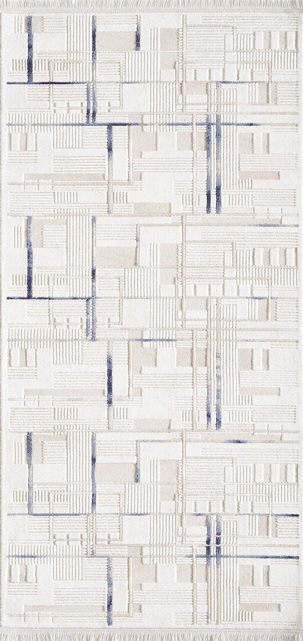 Artemis Halı Samoa 2378A Krem Lacivert  Akrilik Modern Oturma Odası ve Salon Halısı