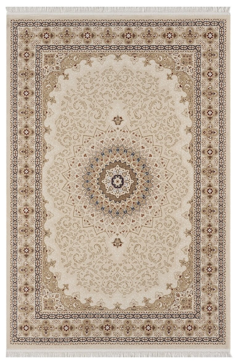 Royal Halı Jasmin IJ01A Krem Kahve Etnik Desenli Akrilik Makine Halısı