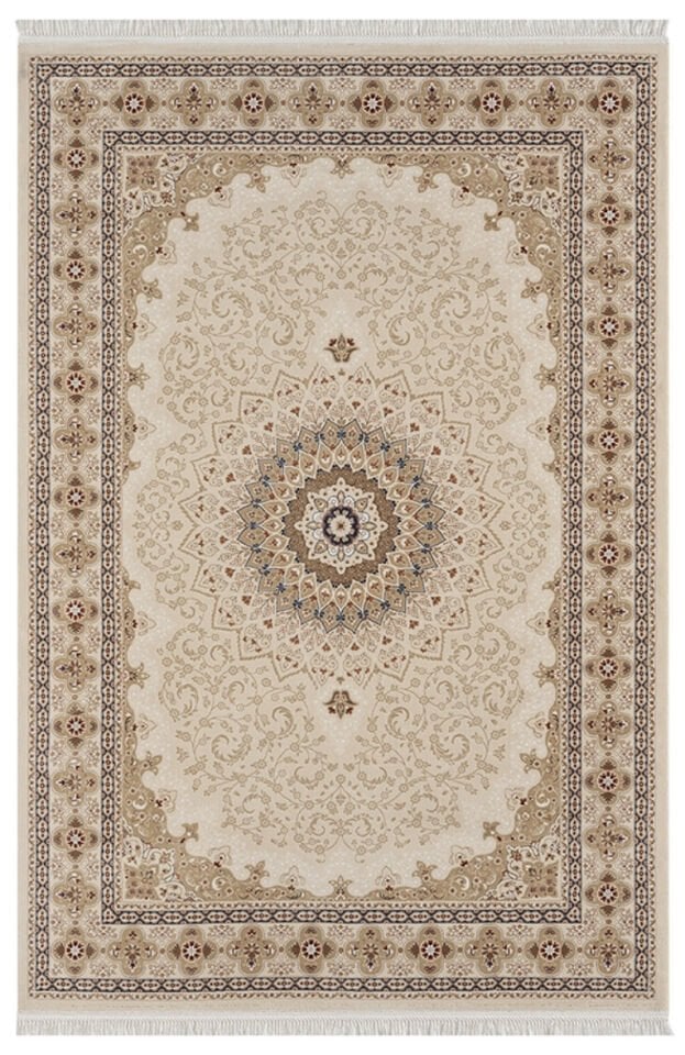 Royal Halı Jasmin IJ01A Krem Kahve Etnik Desenli Akrilik Makine Halısı