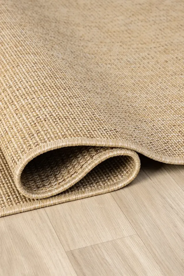 Seyran Halı Bombay 662 Bej Kolay Temizlenen Hav Toz Vermez Hasır Dokulu Balık Sırtı Sisal Yolluk