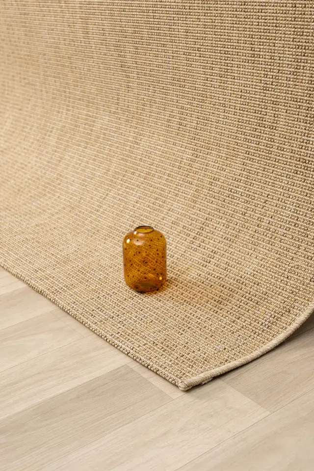 Seyran Halı Bombay 662 Bej Kolay Temizlenen Hav Toz Vermez Hasır Dokulu Balık Sırtı Sisal Yolluk