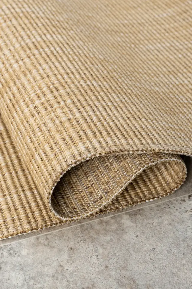 Seyran Halı Bombay 663 Bej Kolay Temizlenen Hav Toz Vermez Hasır Dokulu Balık Sırtı Sisal Yolluk