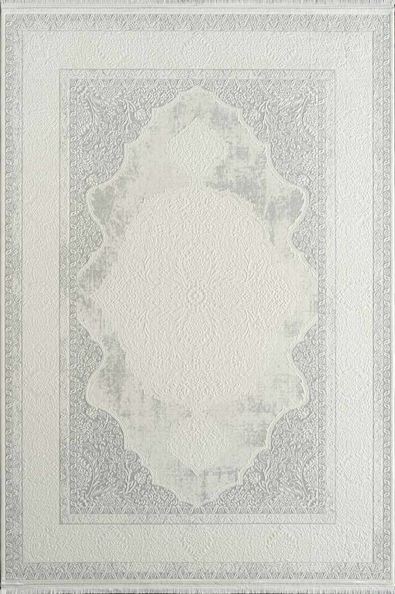 Royal Halı Momento ZV06B Gri  Akrilik Yumuşak Dokulu Klasik Motifli Halı