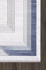 Artemis Halı Dior 6404A Krem Mavi Akrilik Çerçeveli Modern Oturma Odası ve Salon Halısı