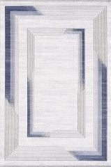 Artemis Halı Dior 6404A Krem Mavi Akrilik Çerçeveli Modern Oturma Odası ve Salon Halısı