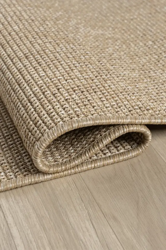 Seyran Halı Bombay 664 Bej Kolay Temizlenen Hav Toz Vermez Hasır Dokulu Balık Sırtı Sisal Yolluk