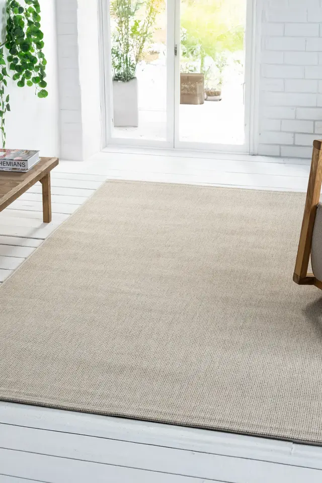 Seyran Halı Bombay 662 Krem Kolay Temizlenen Hav Toz Vermez Hasır Dokulu Balık Sırtı Sisal Yolluk