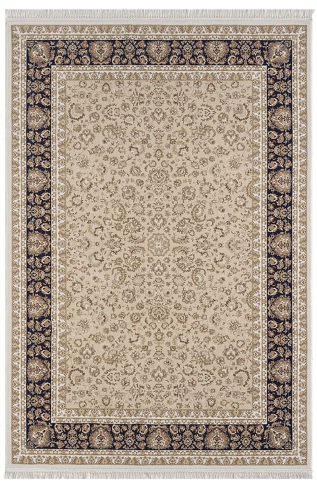 Royal Halı Jasmin IJ02A Krem Mavi Etnik Desenli Akrilik Makine Halısı