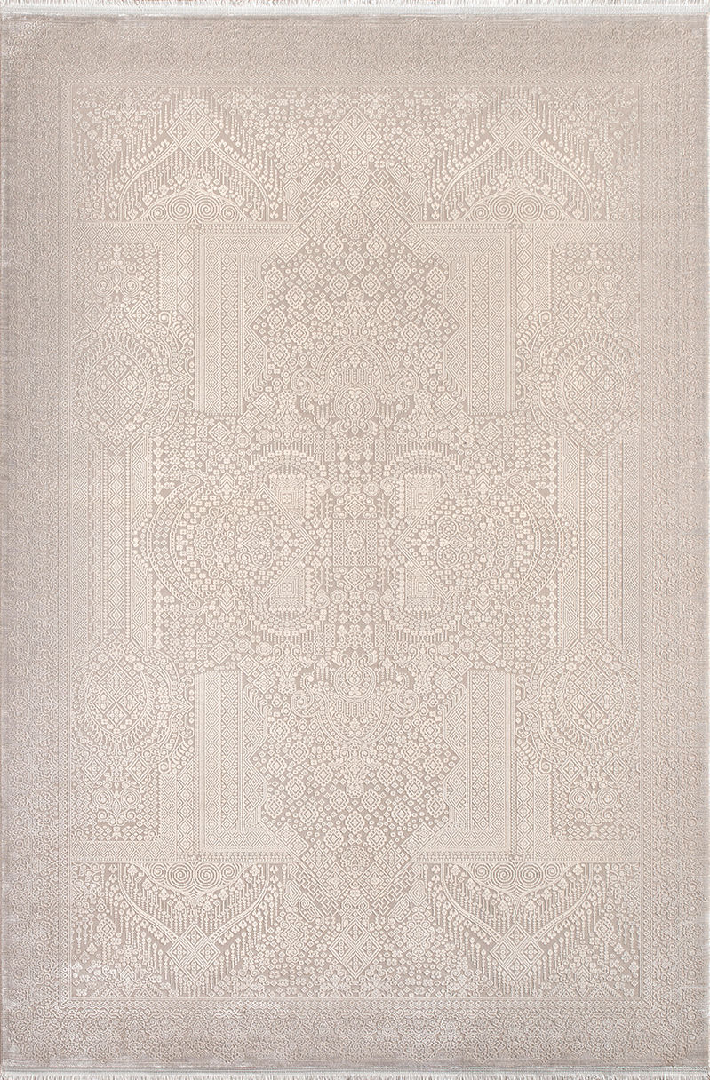 Royal Halı Nil NB03A Bej Yumuşak Dokulu Viskon Iplik Sık Dokuma Modern Ipek Halı