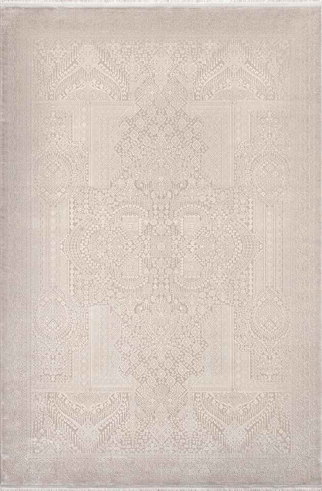 Royal Halı Nil NB03A Bej Yumuşak Dokulu Viskon Iplik Sık Dokuma Modern Ipek Halı