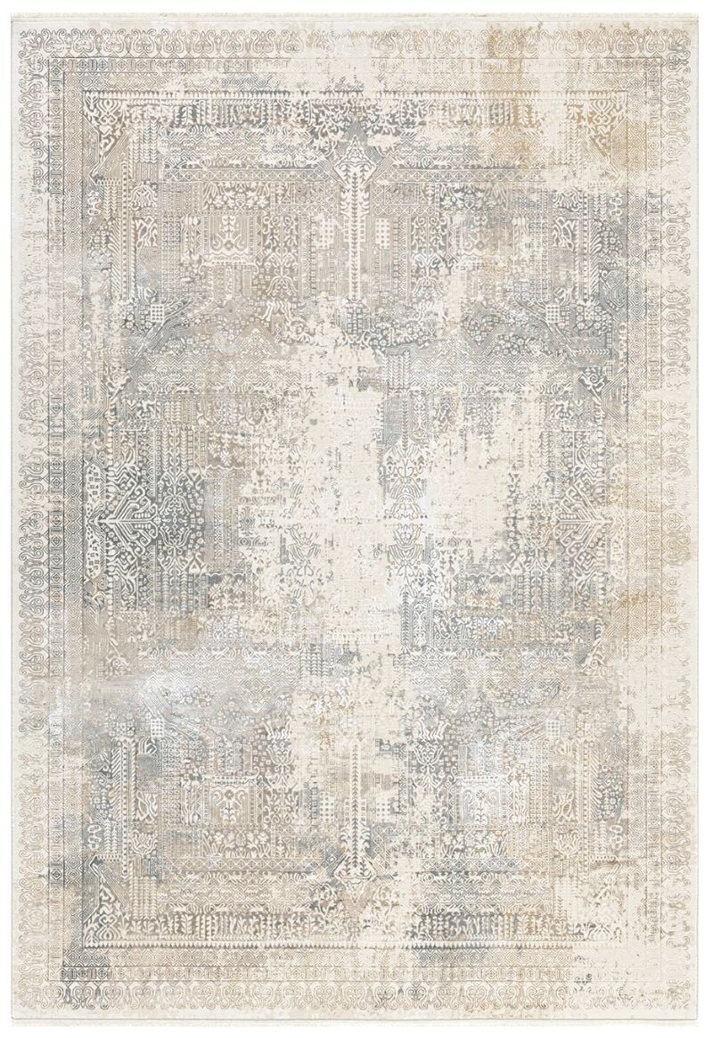 Elexus Halı Olimpos 3755 Krem Akrilik Viskon Yüksek Kaliteli Modern Salon Halısı