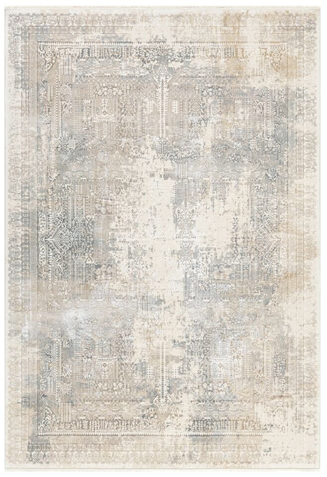 Elexus Halı Olimpos 3755 Krem Akrilik Viskon Yüksek Kaliteli Modern Salon Halısı